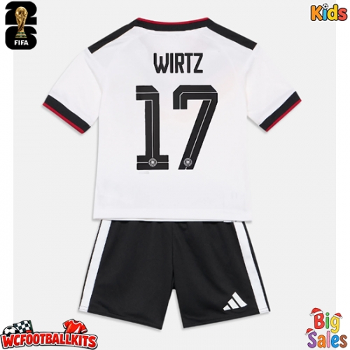 Germany Florian Wirtz #17 Replica Home Stadium Kit for Kids World Cup 2026 Short Sleeve (+ pants)